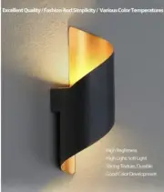 10W LED Wall Lamp Spiral Design Indoor Modern Nordic WalI IP65 Lights Waterproof