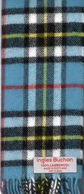 Thomson Blue Clan Modern Winter Neck Scarf Brushed Lambswool Scottish Tartan