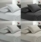 New Long Single Fitted Sheet + Pillowcase fit bed 91 x 203cm White or Charcoal