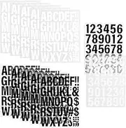 12 Sheets 500pcs Iron on Letters and Numbers for Clothing, 2 Inch Iron on Vinyl Letters with Alphabet A-Z Heat Transfer Letters, 0-9 Iron on Numbers for Fabric T-Shirt, Black + White