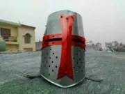 Armour Helmet Medieval Brass Templar Crusader Helmet SCA LARP Great HelmetKnight