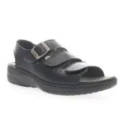 PROPET WS0O63L WOMEN'S BREEZY WALKER BLACK LEATHER STRAPPY SANDAL 9.5W