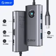ORICO USB C Docking Station 6 in 1 USB C Dongle with HDMI 4K+PD 100W+3*USB3.0
