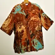 Womens Top Button Down--By Kosi Bali--100% Rayon (PATTERNS MAY VARRY)