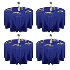 EMART Round Tablecloth 4 Pack 120 inch Blue Circular Polyester Table Cover fo...