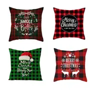 8Pcs Christmas Pillowcase Cotton Linen Throw Pillow Cover for Couch Home Decorations -Style 3 and Style 4 and Style 5 and Style 6