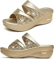 [LIFKOME] Summer Women's Platform Shoes Thick Wedge Slipper Slippers for Women Casual Sandals Stylish Fish Mouth Wedges Mom Shoes (size 41 8.5us 6uk 40eu 10.0215inch)
