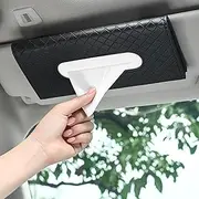 Matreeglam Car Visor Tissue Holder, PU Leather, Black, One Size