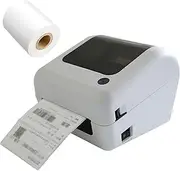 150mm/s Thermal Barcode Printer, Label Printing Machine for Packages with Viewing Window, Bluetooth Shipping Label Printer Comes with 76 * 130 Folding Paper, for, Amazon Shopify, USPS Barcode