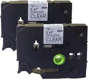 NEOUZA 2Pk Compatible for Brother P-Touch Laminated Tze Tz Label Tape Cartridge 12Mm X 8M (Tz-S131 Tze-S131 Extra Strength Black On Clear)