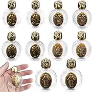 Holy Water Container, Holy Water Bottle 10PCS Embossed Container Empty Glass for Religious Gift, Home Wedding Decor