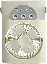 Air Cooler Mini Mobile Air Conditioner Fan Adjustable, Air Cooling Fan and Humidifier with Timer & 7 LED Lights - 4 Fan Speeds Personal Evaporative Coolers (USB plug-in model)
