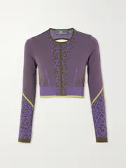 [adidas by Stella McCartney] adidas by Stella McCartney - Truestrength Open-back Stretch Recycled Top - Lilac - x large x large Purple