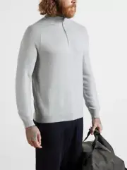 Ted Baker Half Zip Funnel Neck Sweater LOSTIT Jumper Grey Men’s 3XL TBS 7 NWT