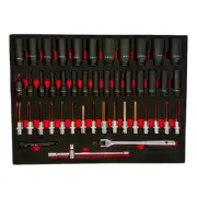 PDE 1/2" Deep Impact Socket Set in EVA Foam Tray 46PCE Metric