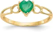 [JewelryWeb] 14k Yellow Gold Polished Emerald Ring Size 7 Band Style-Ring for Women
