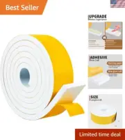 Premium White Foam Weather Stripping 2" Wide x 3/8" Thick, Insulation Tape 6.5ft