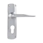 0820E Door Lever Retro Euro Pair Chrome Plated H150xW40xP57mm