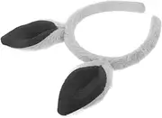 [Baluue] Ear Headband White Headband Bubble Headband Pig Nose Headband Bunny Costume Fairy Headband Spa Headband Headwear Cartoon Headband Christmas Party Headband Puffy Brown Fabric