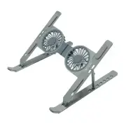 Metal Aluminum Alloy RGB LED Light 2 Cooling Fan Notebook Laptop Stand8658