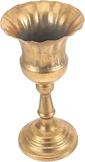 ANDRESLAD Vintage Metal Flower Vase Rustic Farmhouse Decor for Home Office Elegant Tabletop Ornament for Weddings Events Unique Style for Floral Arrangements