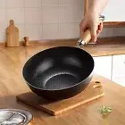 Traditional Non-stick Small Cast Iron Wok Universal Flat Bottom Frying Pan