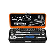 SP Tools 23Pcs 1/4" Drive Socket Set - Metric / SAE 6Pt / 12Pt 45T Ratchet