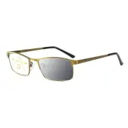Progressive Multifocal Golden Reading glasses Dula-use Men photochromic Reader