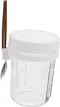 LAPYAPPE Multi-Function Breakfast Cup Large Mouth Glass Milk Cup Leakproof Oatmeal Container for Housewarming Banquet