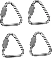 4pcs Heavy Duty Stainless Steel Carabiner Hooks for Hanging Triangle Snap Hook Safety Locking Rock Climbing Chain Links Quick Links