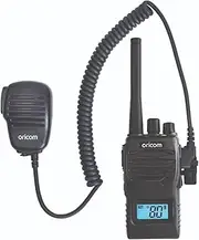 Oricom UHF5400BK-SPK Splashproof 5 Watt Handheld UHF CB Radio with Speaker Microphone - RF Power, Heavy Duty Metal Chassis, 80 Narrowband Channels, CTCSS DCS Codes, Duplex, Rugged