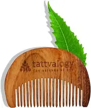 Tattvalogy Raw Neem Wood Beard Comb |Kaachi Neem Wooden Comb for Blood Circulation & Hair Growth | avoid Hair Pulling, Static Electricity, Itchy Scalp & Oil Build-Up