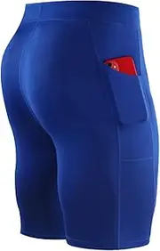 [Generic] Men's Compression Shorts Quick-Dry Solid Compression Baselayer Slim Athletic Running Shorts with