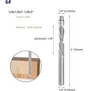 1/4" Shank Flush Trim Solid Carbide Router Bit Spiral Bearing Guided- Downcut