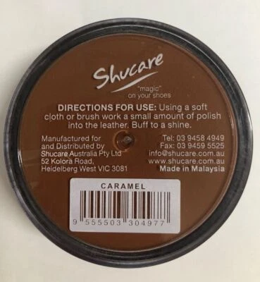 CARAMEL Shoe Polish Cream Restore Colour to Leather SHOES / BOOTS / BAGS