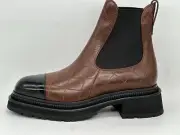 CHANEL 23A Quilted Leather Signature Logo Cap Toe Chelsea Flat Ankle Boots $1700