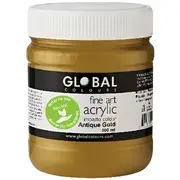 Global Colours Acrylic Paint Zero VOC 500mL Antique Gold