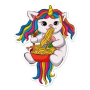Unicorn Ramen Noodles, Vinyl Decal Sticker, Indoor Outdoor, 3 Sizes, #11667