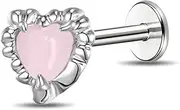 [OFDNE] Heart-Shaped Labret Barbell Steel Lip Piercing, Small, Copper, chrysobery