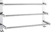 Towel Rack Bathroom Towel Rail Modern 3 Bar Towel Rack Bathroom Towel Bar Wall Mounted Bathroom Towel Holder with Hooks Tower Hanger Bathroom Hardware/50Cm LWX