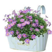 Misaakoeq Railing Flower Boxes Outdoor - Outdoor Balcony Railing Planter | Hangable Houseplant Pots, Metal Window Flower Boxes for Outside Fence