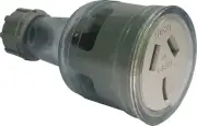 Clipsal 3 Pin 20A Flexible Cord Extension Socket Transparent | 438S20-TR