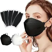 50pcs Disposable Face Masks, 4-Layer Breathable Safety Masks for Men & Women（Black ）