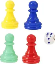 BESPORTBLE Plastic Chess Pieces Flying Chess Game Set Dice Replacement Pieces for Ludo Checkers Toy Chessmen for Boys and Girls