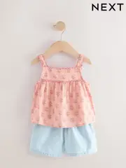 Pink Print Top And Shorts Set (3mths-7yrs) (E79498) | $44 - $53