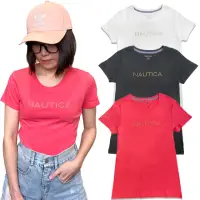 在飛比找momo購物網優惠-【NAUTICA】女生 短袖 中logo 上衣 多色選擇(平