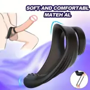 Double Penis Ring Men Cock Ring Erection Aid Delay Ejaculation Male Enhancer