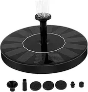 1W Solar Fountain Pump Floating Water Fountain for Garden Bird Baths Pools Automatic Operation with Solar Power Decorative Water Feature Black