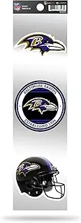 Rico Industries NFL Football Baltimore Ravens 3-Piece Retro Spirit Decals Retro Decal Set