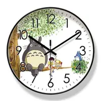 在飛比找蝦皮商城精選優惠-【12英寸】龍貓鐘錶掛鐘客廳靜音鍾掛牆卡通早敎傢用時鐘掛錶靜
